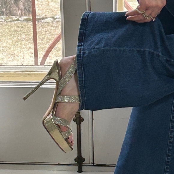 Jimmy Choo Glittering Silver Heels - Picture 12 of 16